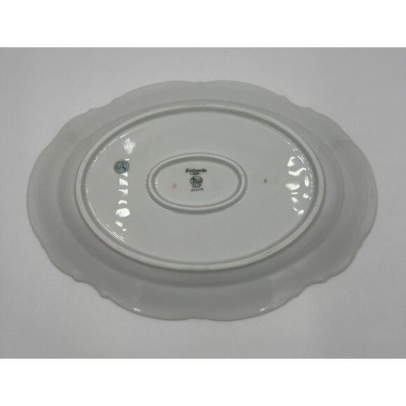 Vintage Hutschenreuther Gray Rose 12" Oval Serving Platter Porcelain Germany - Picture 4 of 4